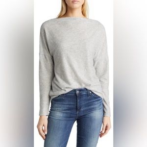 Caslon Gray Boat Neck Long Sleeve Top Size XS NWT